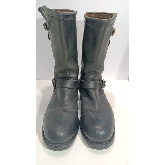Chippewa Engineer Boots Black Steel Toe Vibram Frye Men’s 6D Women’s 8 Vintage - Picture 7 of 16